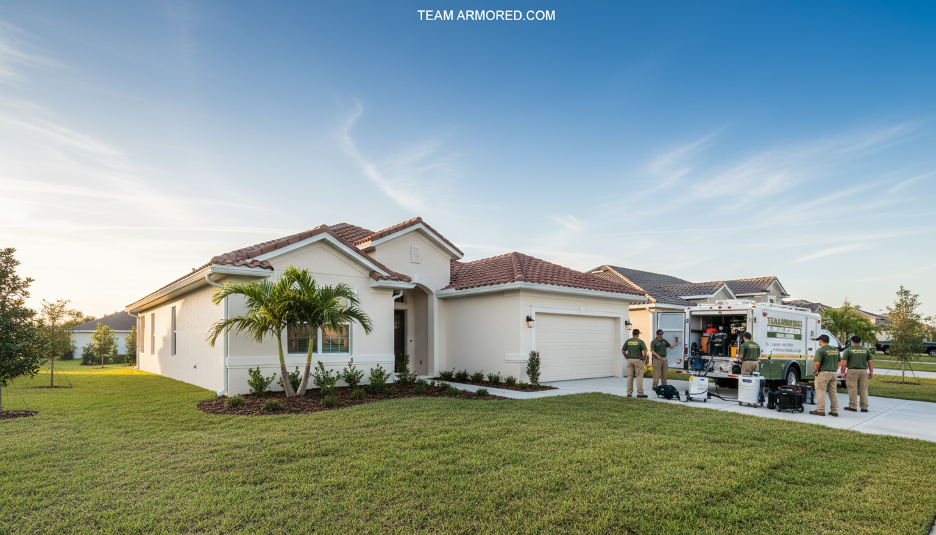 Professional team restoring a home after disaster